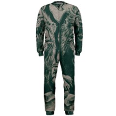 Angry Male Lion Pattern Graphics Kazakh Al Fabric Onepiece Jumpsuit (men)  by Sapixe