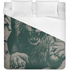 Angry Male Lion Pattern Graphics Kazakh Al Fabric Duvet Cover (king Size)