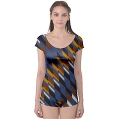 Colors Fabric Abstract Textile Boyleg Leotard 