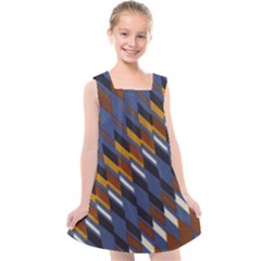 Colors Fabric Abstract Textile Kids  Cross Back Dress