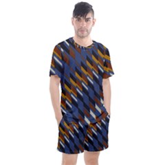 Colors Fabric Abstract Textile Men s Mesh Tee And Shorts Set