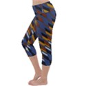 Colors Fabric Abstract Textile Lightweight Velour Capri Yoga Leggings View2