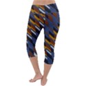 Colors Fabric Abstract Textile Lightweight Velour Capri Yoga Leggings View4