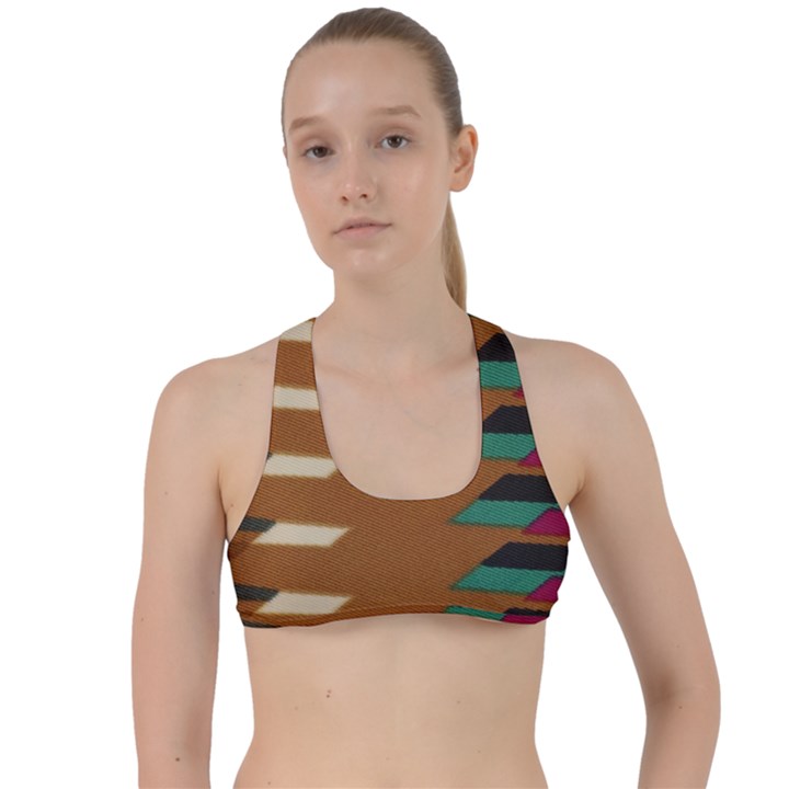 Fabric Textile Texture Abstract Criss Cross Racerback Sports Bra