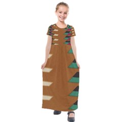 Fabric Textile Texture Abstract Kids  Short Sleeve Maxi Dress by Sapixe