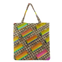 Colors Color Live Texture Macro Grocery Tote Bag by Sapixe