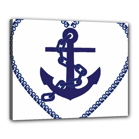 Anchor Chain Nautical Ocean Sea Canvas 20  X 16  (stretched)