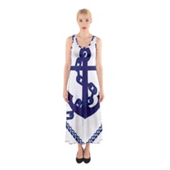 Anchor Chain Nautical Ocean Sea Sleeveless Maxi Dress by Sapixe