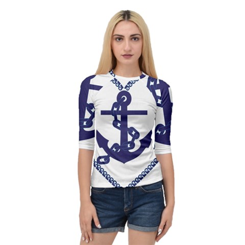 Anchor Chain Nautical Ocean Sea Quarter Sleeve Raglan Tee by Sapixe