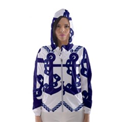 Anchor Chain Nautical Ocean Sea Hooded Windbreaker (women) by Sapixe