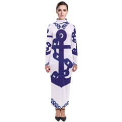 Anchor Chain Nautical Ocean Sea Turtleneck Maxi Dress by Sapixe