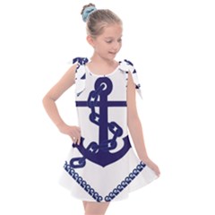 Anchor Chain Nautical Ocean Sea Kids  Tie Up Tunic Dress by Sapixe