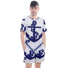 Anchor Chain Nautical Ocean Sea Men s Mesh Tee And Shorts Set