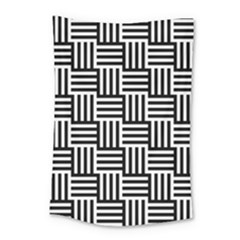 Basket Black Lines Stripes White Small Tapestry by Sapixe