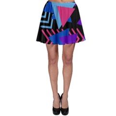 Memphis Pattern Geometric Abstract Skater Skirt by Sapixe