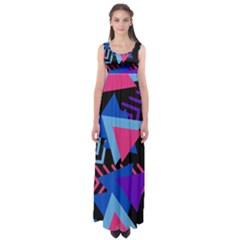 Memphis Pattern Geometric Abstract Empire Waist Maxi Dress by Sapixe