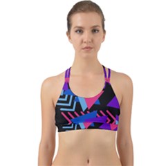 Memphis Pattern Geometric Abstract Back Web Sports Bra by Sapixe