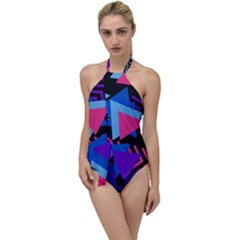 Memphis Pattern Geometric Abstract Go With The Flow One Piece Swimsuit