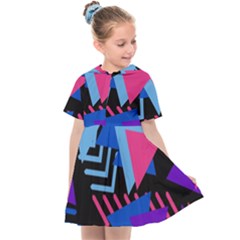 Memphis Pattern Geometric Abstract Kids  Sailor Dress