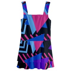 Memphis Pattern Geometric Abstract Kids  Layered Skirt Swimsuit