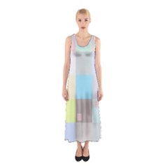 Pastel Diamonds Background Sleeveless Maxi Dress by Sapixe