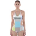 Pastel Diamonds Background Cut-Out One Piece Swimsuit View1