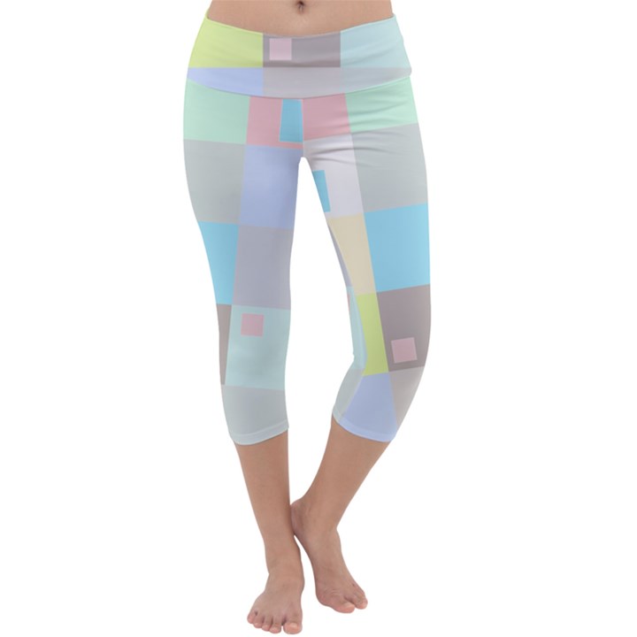 Pastel Diamonds Background Capri Yoga Leggings