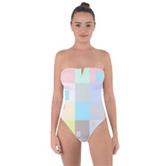 Pastel Diamonds Background Tie Back One Piece Swimsuit by Sapixe