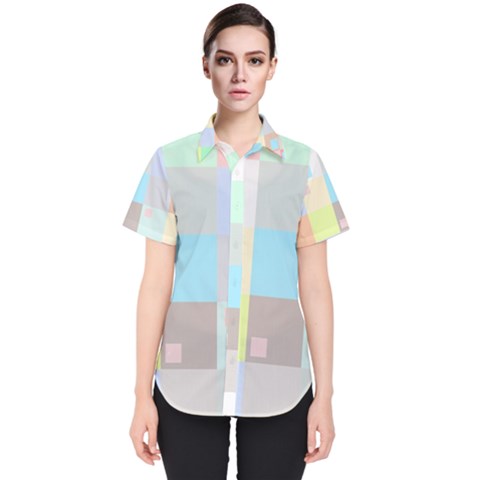 Pastel Diamonds Background Women s Short Sleeve Shirt by Sapixe