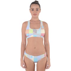 Pastel Diamonds Background Cross Back Hipster Bikini Set by Sapixe