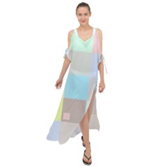 Pastel Diamonds Background Maxi Chiffon Cover Up Dress by Sapixe