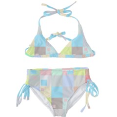 Pastel Diamonds Background Kids  Classic Bikini Set