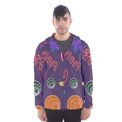 Background Decorative Floral Hooded Windbreaker (men) by Sapixe