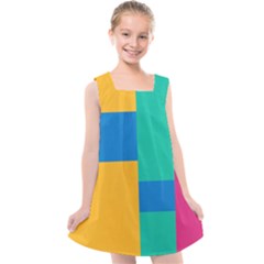 Background Abstract Kids  Cross Back Dress