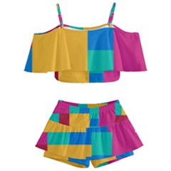 Background Abstract Kids  Off Shoulder Skirt Bikini