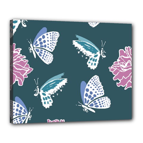 Butterfly Pattern Dead Death Rose Canvas 20  X 16  (stretched) by Sapixe