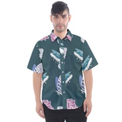 Butterfly Pattern Dead Death Rose Men s Short Sleeve Shirt