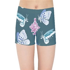 Butterfly Pattern Dead Death Rose Kids Sports Shorts by Sapixe