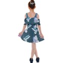 Butterfly Pattern Dead Death Rose Kids  Shoulder Cutout Chiffon Dress View2