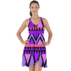 Seamless Purple Pink Pattern Show Some Back Chiffon Dress by Sapixe