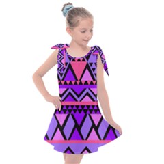 Seamless Purple Pink Pattern Kids  Tie Up Tunic Dress by Sapixe