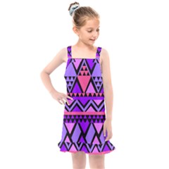 Seamless Purple Pink Pattern Kids  Overall Dress