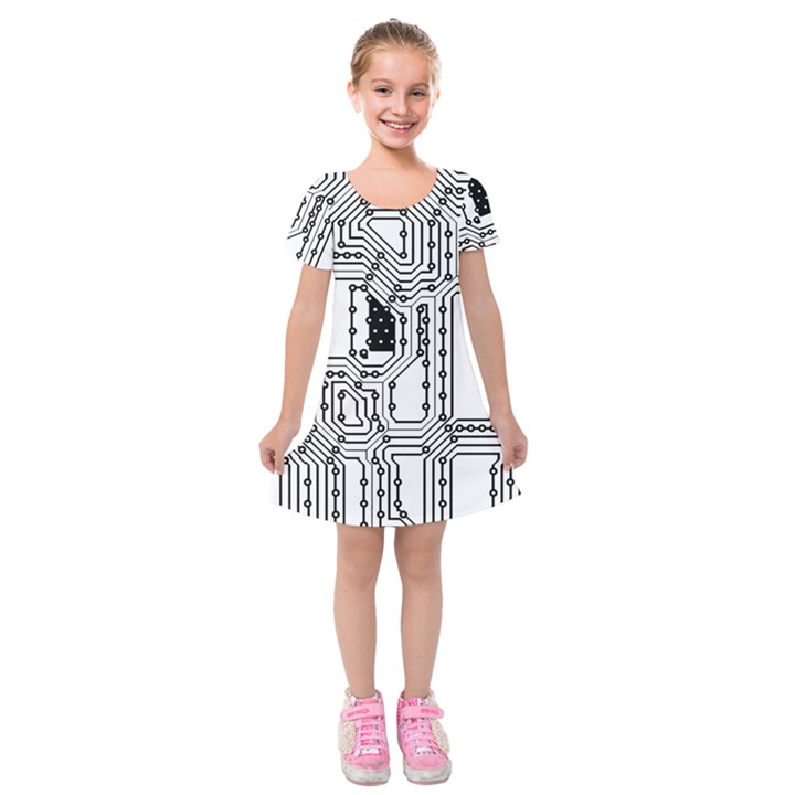 Seamless Pattern Texture Background Kids  Short Sleeve Velvet Dress