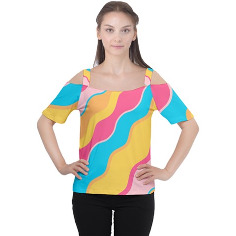 Cake Color Palette Painting Cutout Shoulder Tee by Sapixe