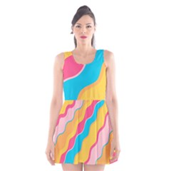 Cake Color Palette Painting Scoop Neck Skater Dress by Sapixe