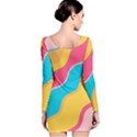 Cake Color Palette Painting Long Sleeve Velvet Bodycon Dress View2