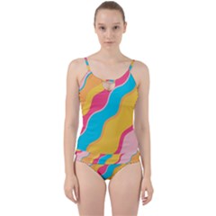 Cake Color Palette Painting Cut Out Top Tankini Set by Sapixe