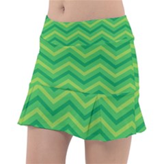 Green Background Abstract Tennis Skirt