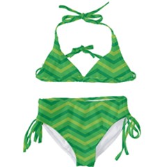 Green Background Abstract Kids  Classic Bikini Set