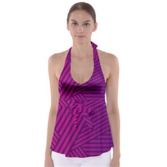 Pattern Lines Stripes Texture Babydoll Tankini Top by Sapixe